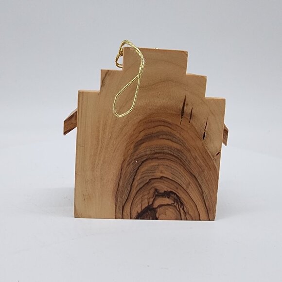 Handcrafted Bethlehem Nativity Scene Wooden Ornament Oak - Picture 4 of 7